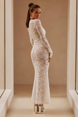 Vestido de Encaje Romántico Manga Larga