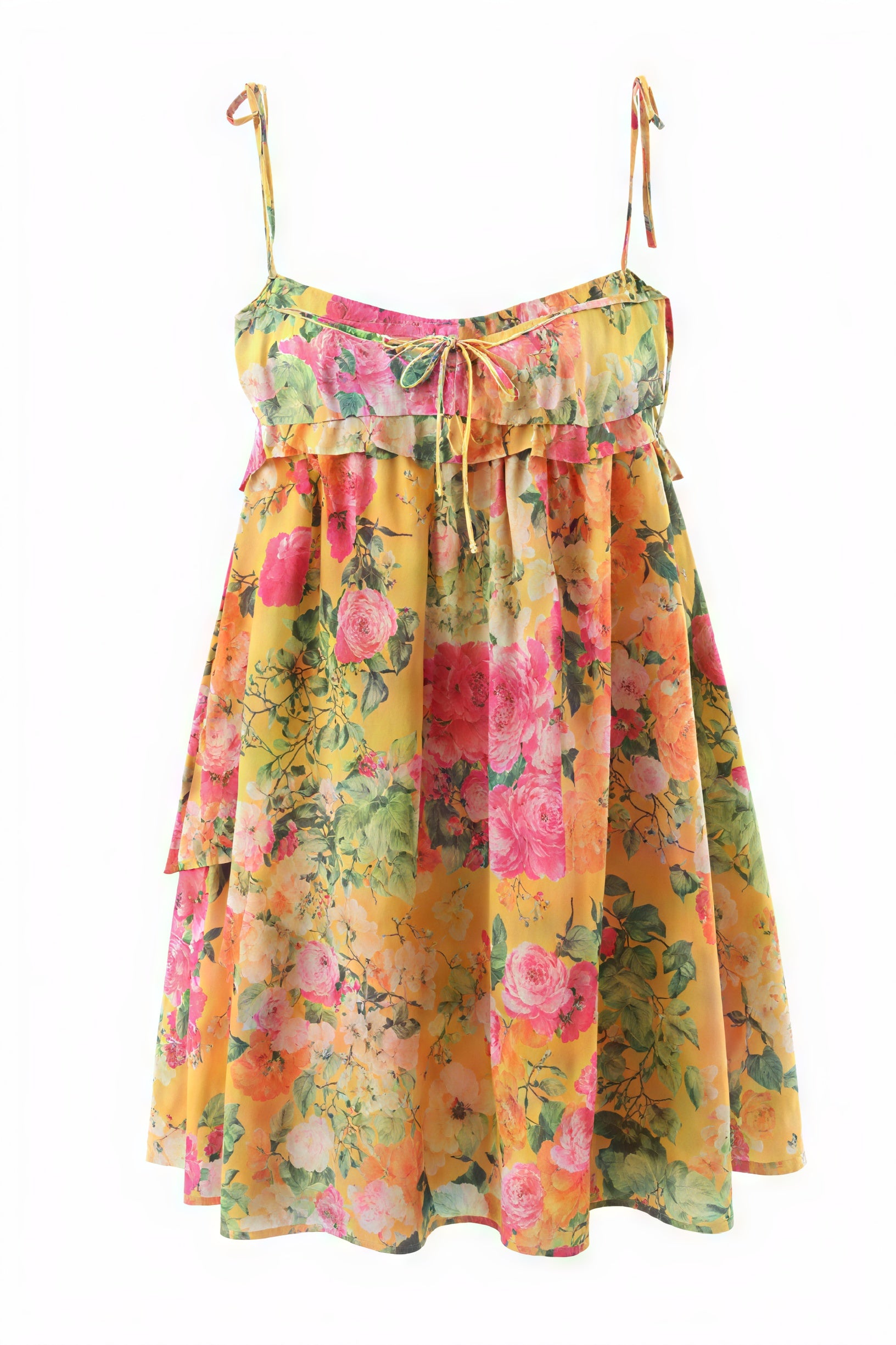 Vestido Mini Floral con Tirantes Finos