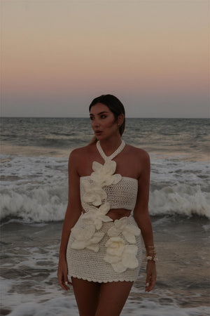 Vestido Crochet Floral Dos Piezas