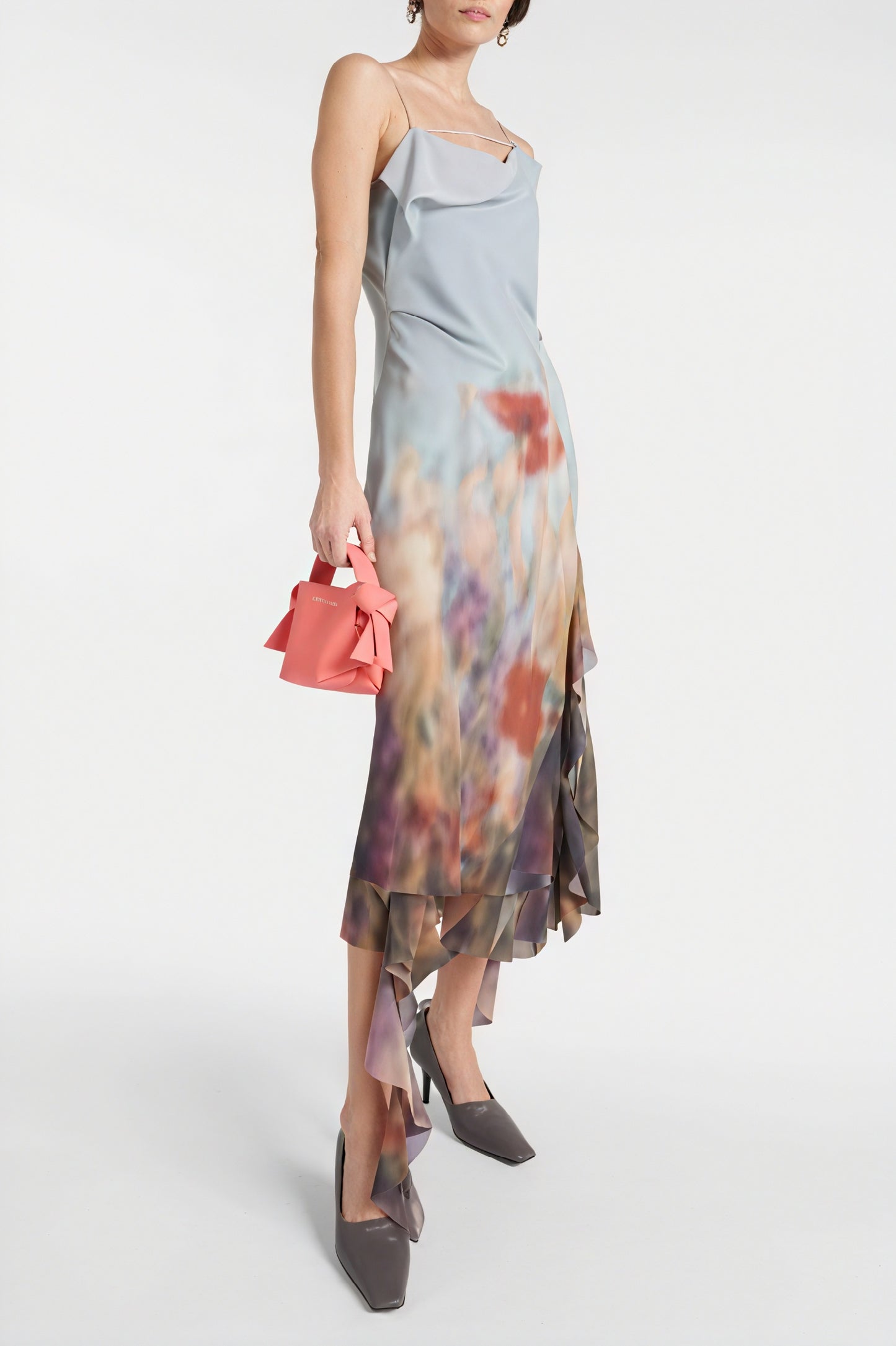 Vestido Midi Floral Asimétrico