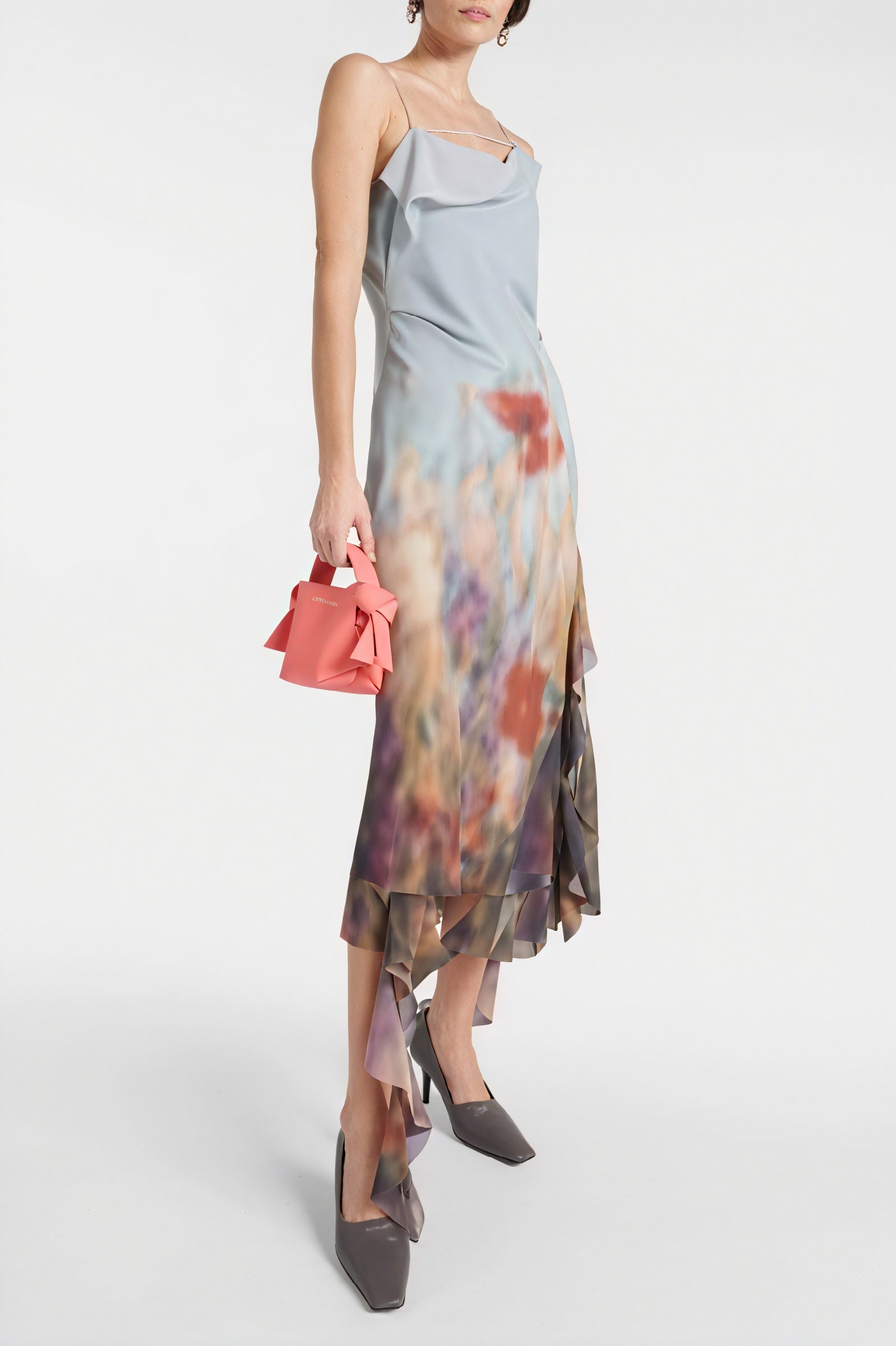 Vestido Midi Floral Asimétrico