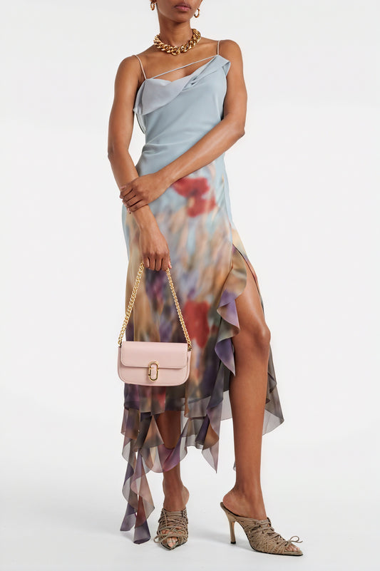 Vestido Midi Floral Asimétrico