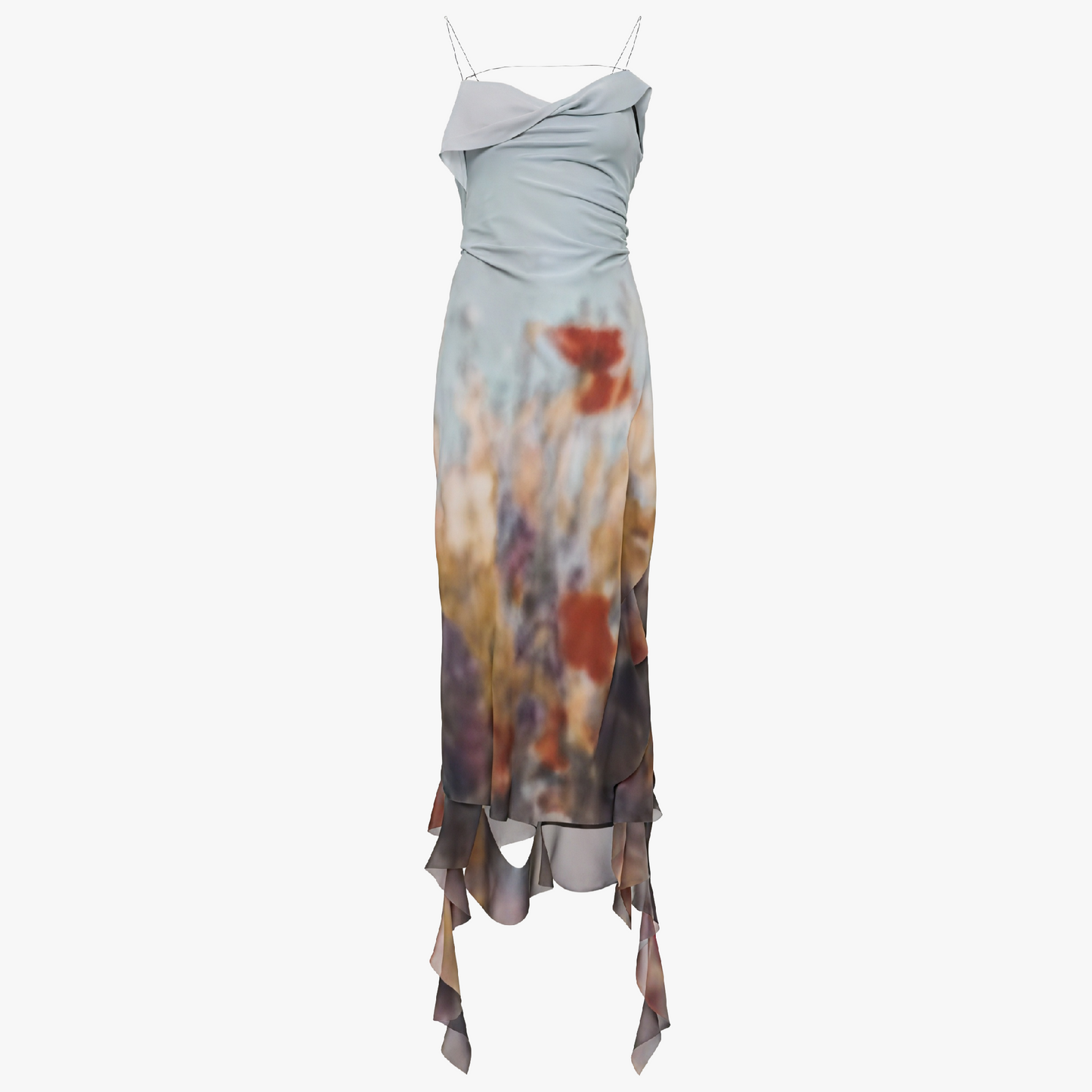 Vestido Midi Floral Asimétrico