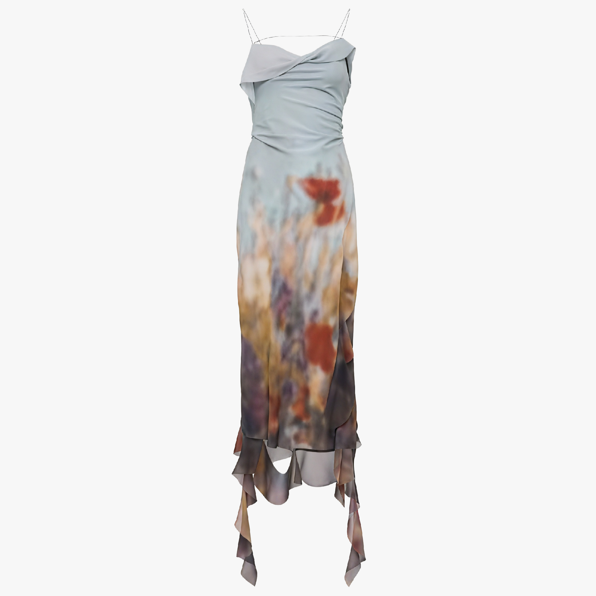 Vestido Midi Floral Asimétrico