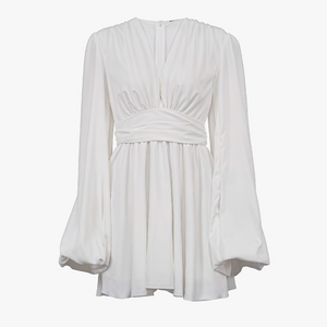 Vestido Fluido con Mangas Abullonadas
