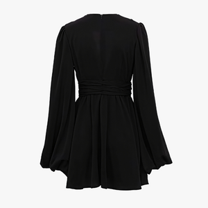 Vestido Fluido con Mangas Abullonadas