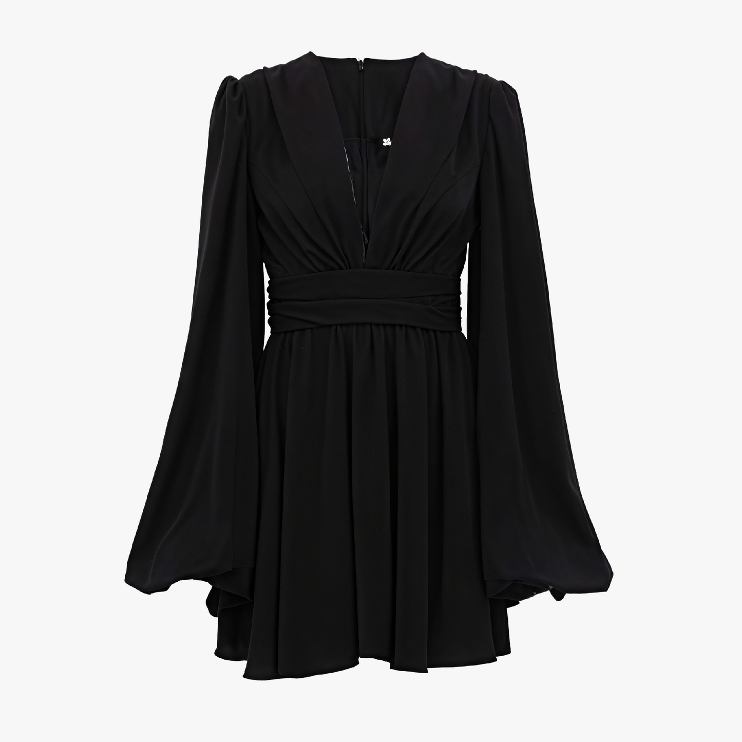 Vestido Fluido con Mangas Abullonadas