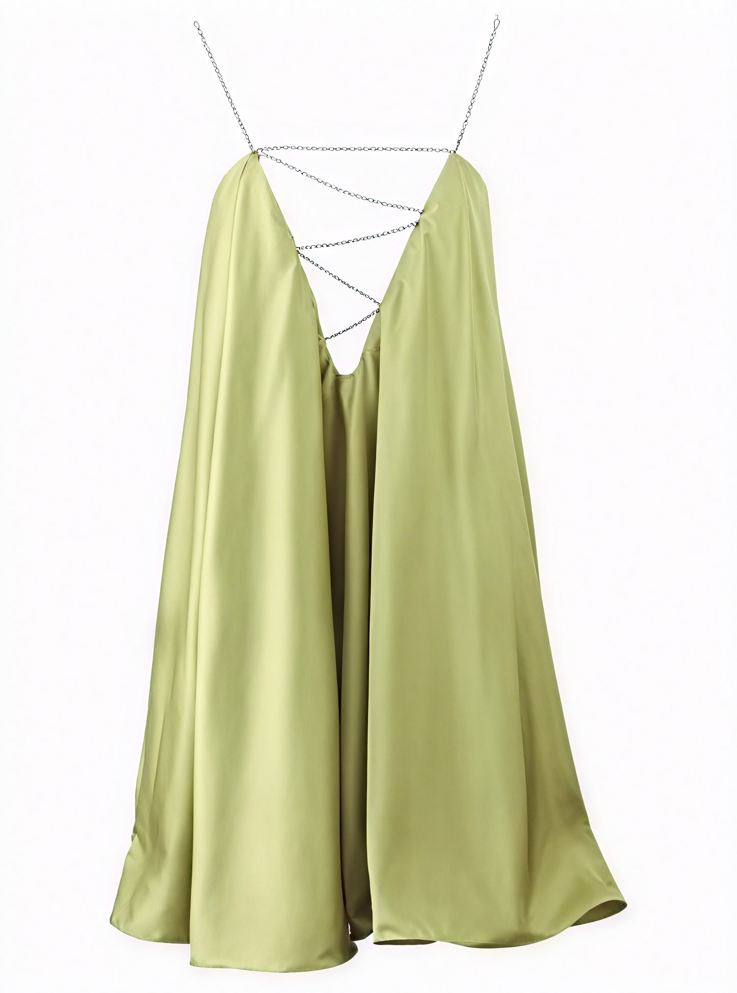 Vestido Mini Fluido con Detalles de Cadena