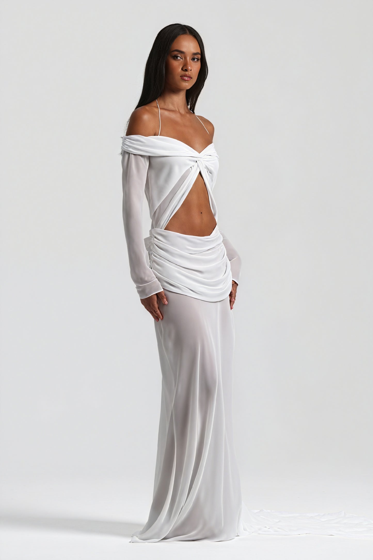 Vestido Sofisticado con Detalle Anudado