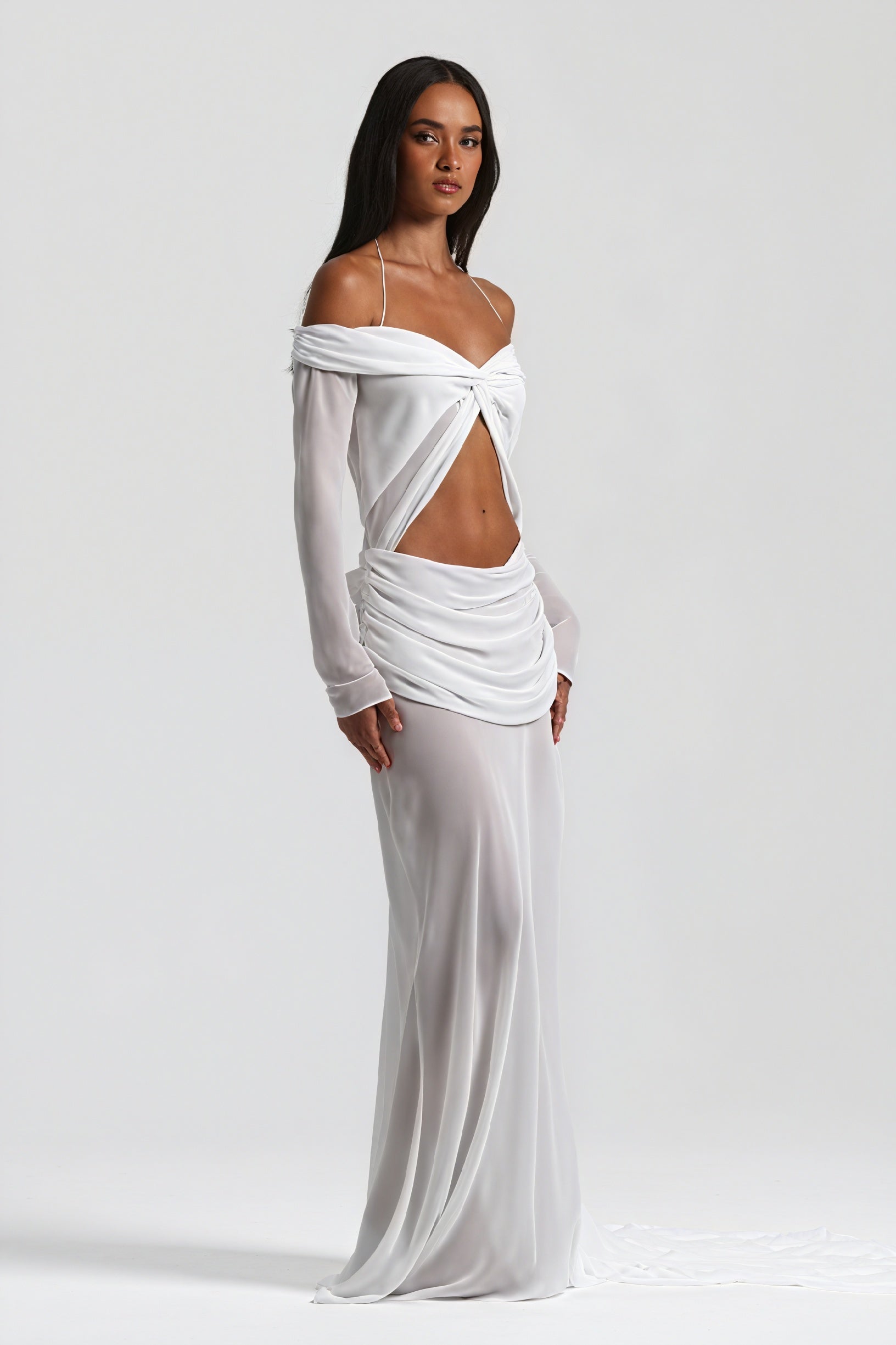 Vestido Sofisticado con Detalle Anudado