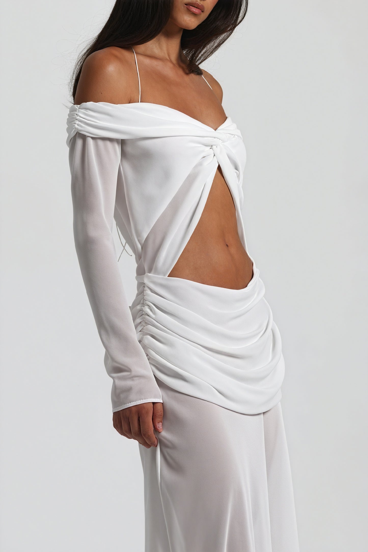 Vestido Sofisticado con Detalle Anudado
