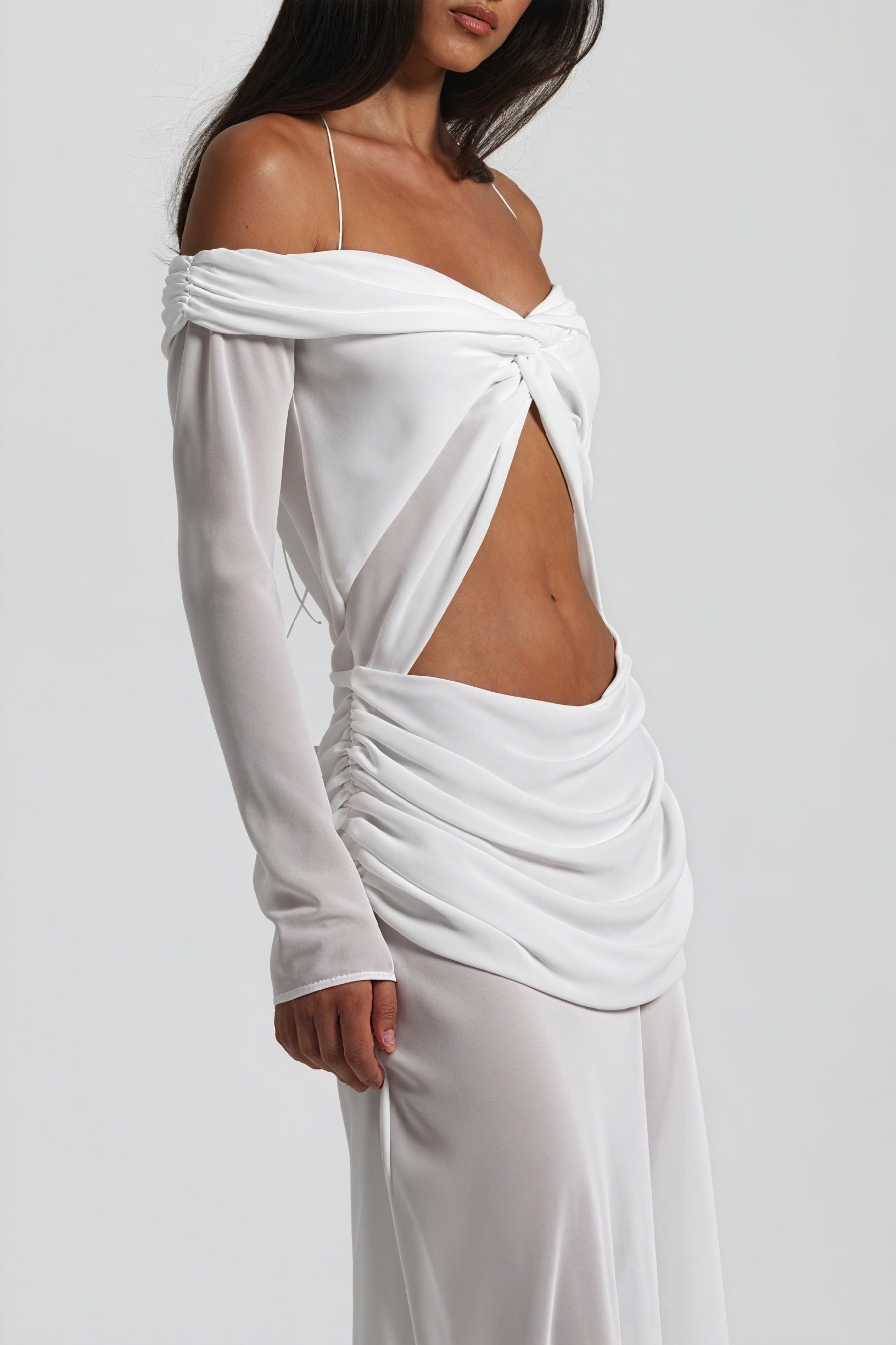 Vestido Sofisticado con Detalle Anudado