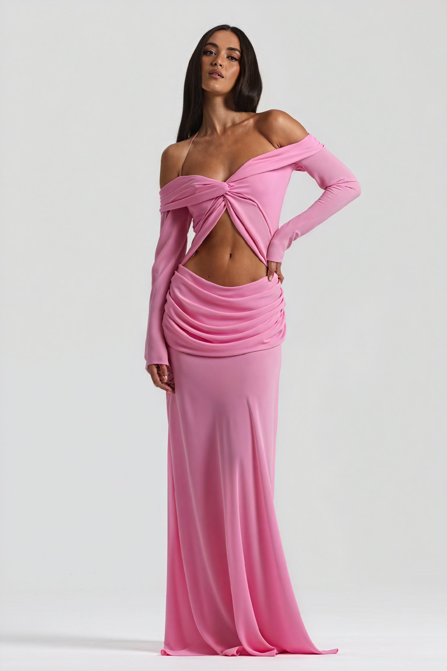 Vestido Sofisticado con Detalle Anudado