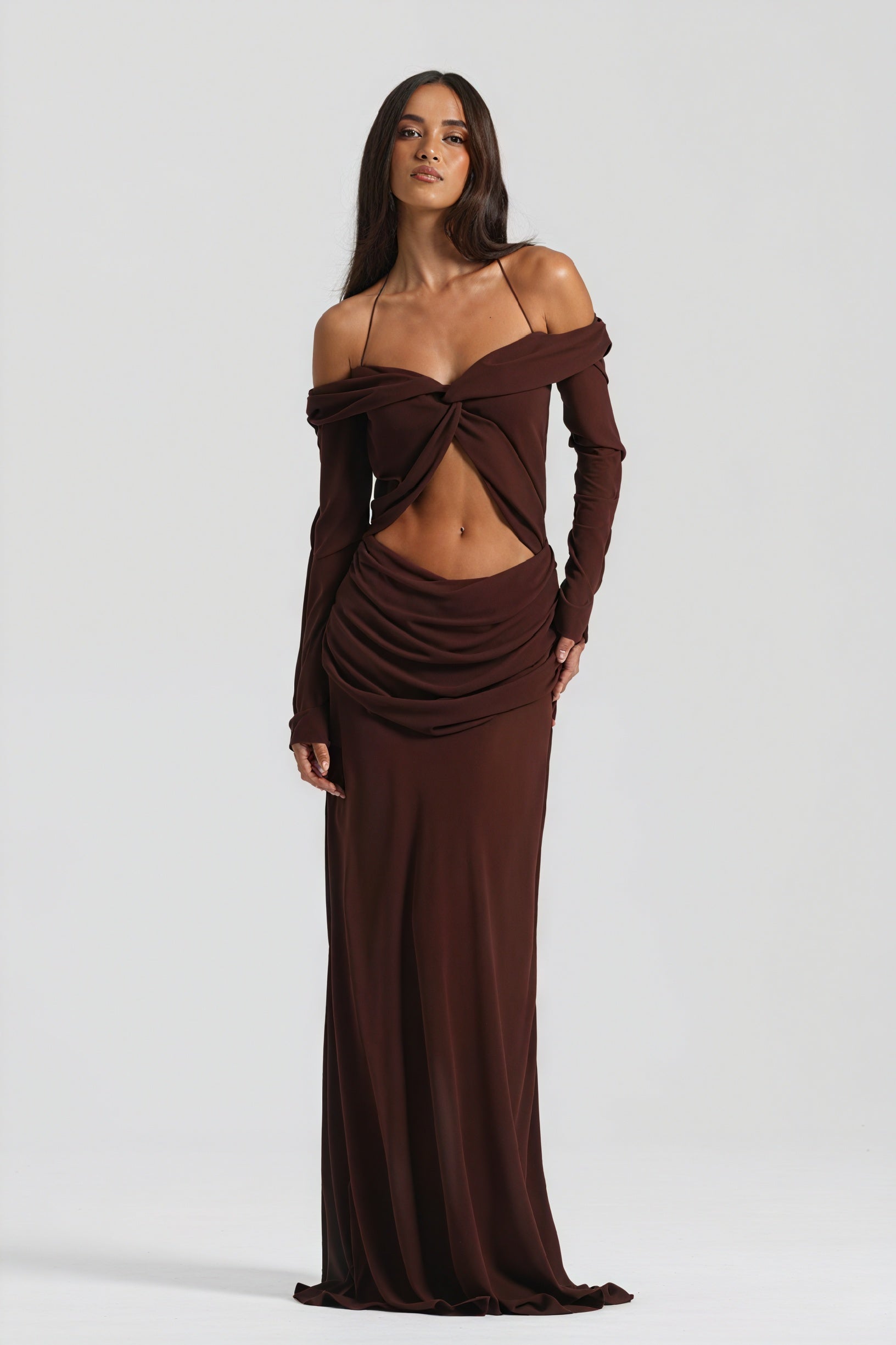 Vestido Sofisticado con Detalle Anudado