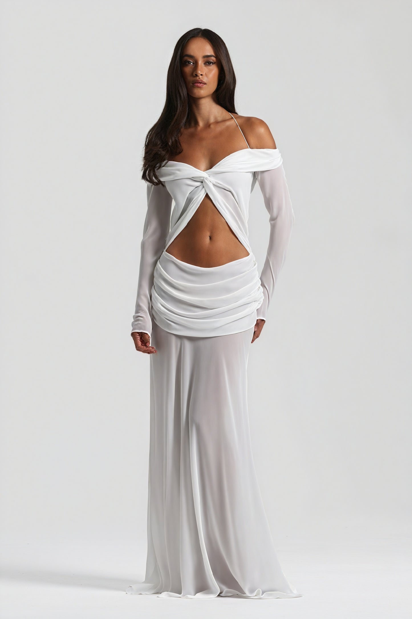 Vestido Sofisticado con Detalle Anudado