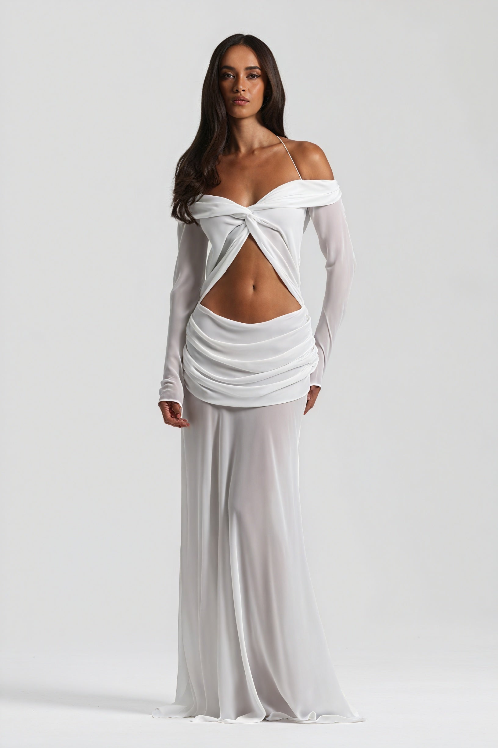 Vestido Sofisticado con Detalle Anudado