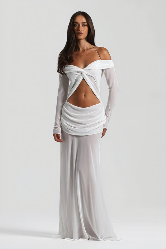 Vestido Sofisticado con Detalle Anudado