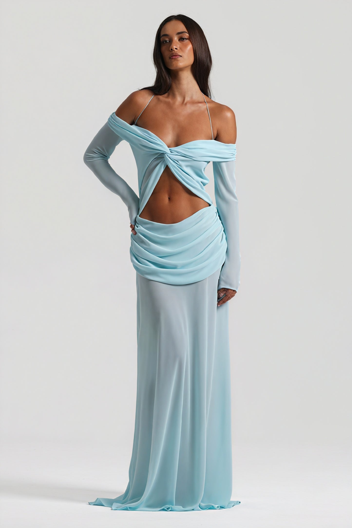 Vestido Sofisticado con Detalle Anudado