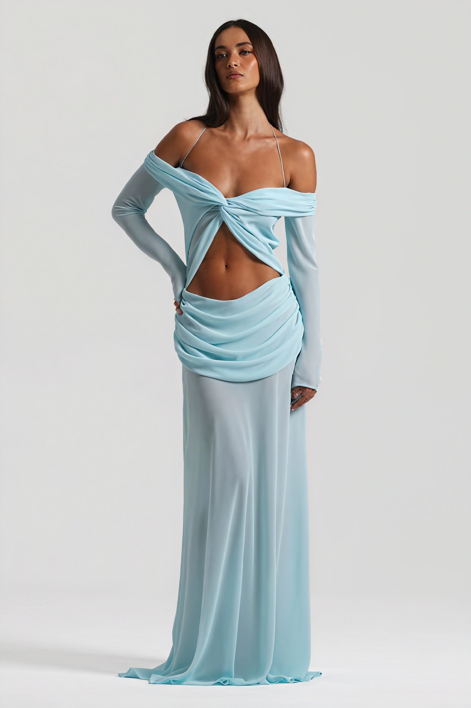 Vestido Sofisticado con Detalle Anudado
