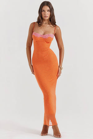 Vestido Midi/Maxi Texturizado con Abertura