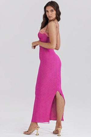 Vestido Midi/Maxi Texturizado con Abertura