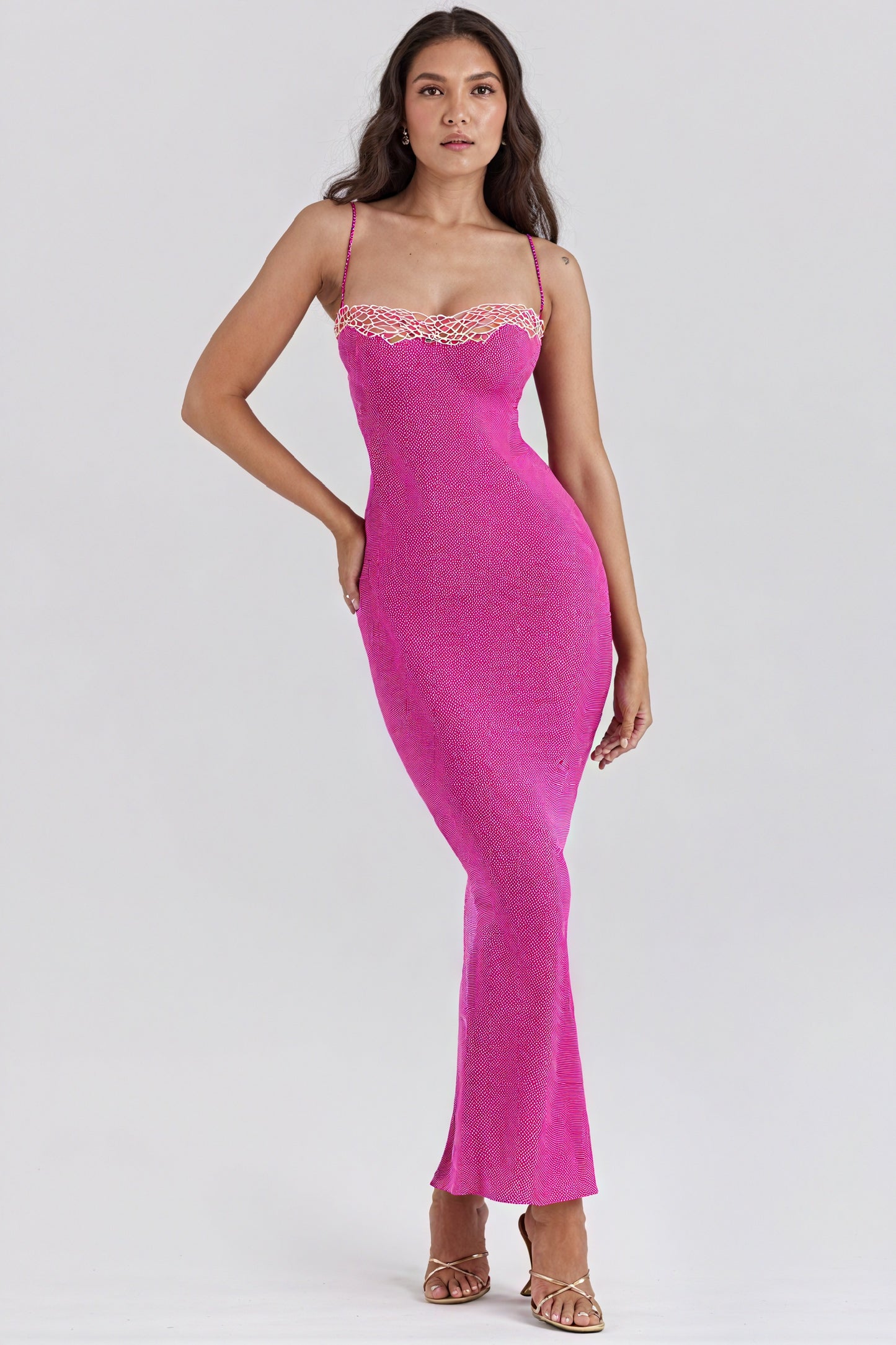 Vestido Midi/Maxi Texturizado con Abertura