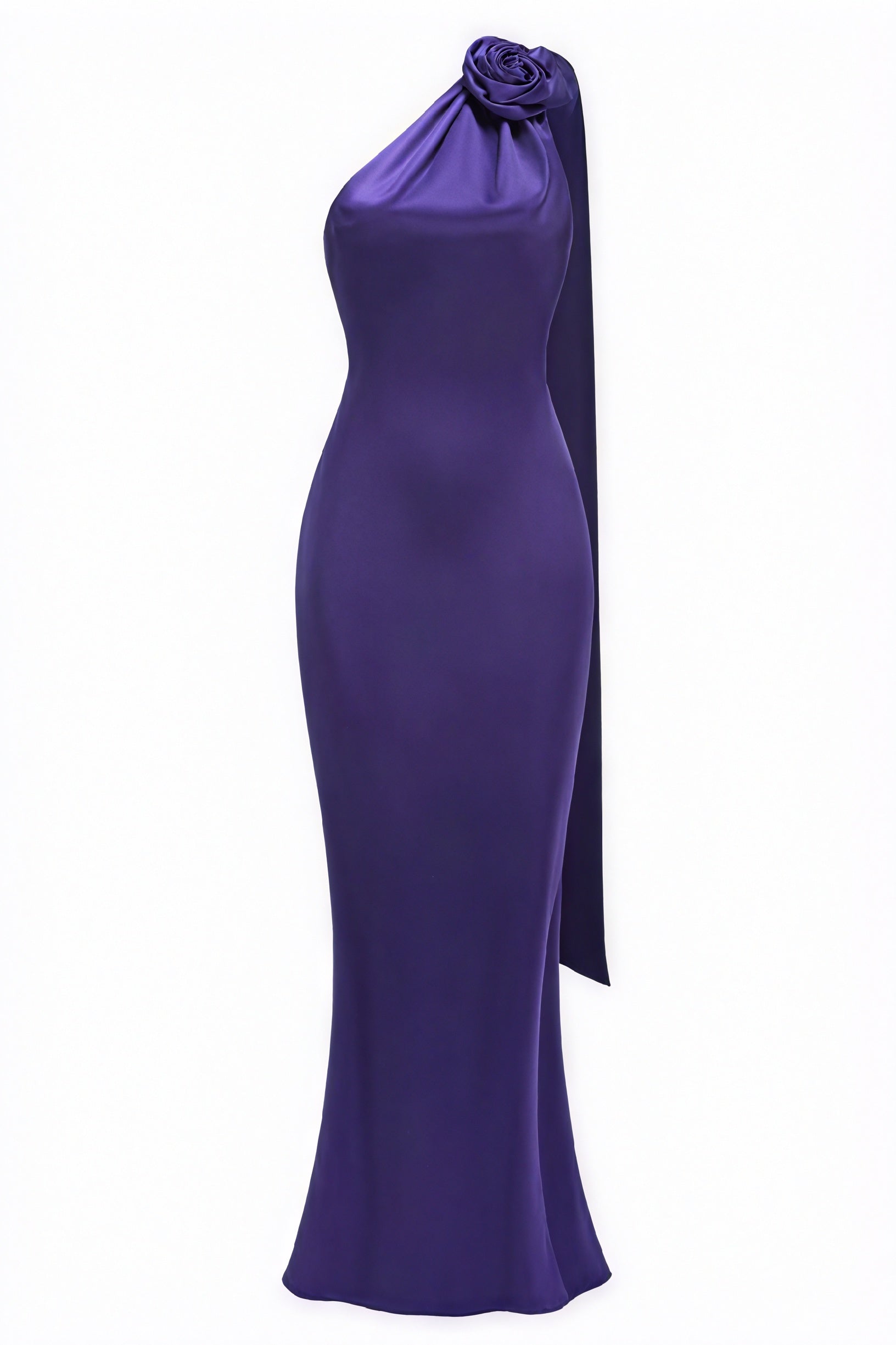 Vestido de Noche con Rosa Escultural