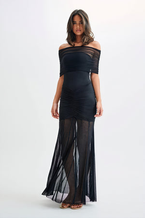 Vestido Maxi Strapless con Detalle Fruncido