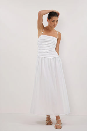 Vestido Midi A-line con Tirantes Finos
