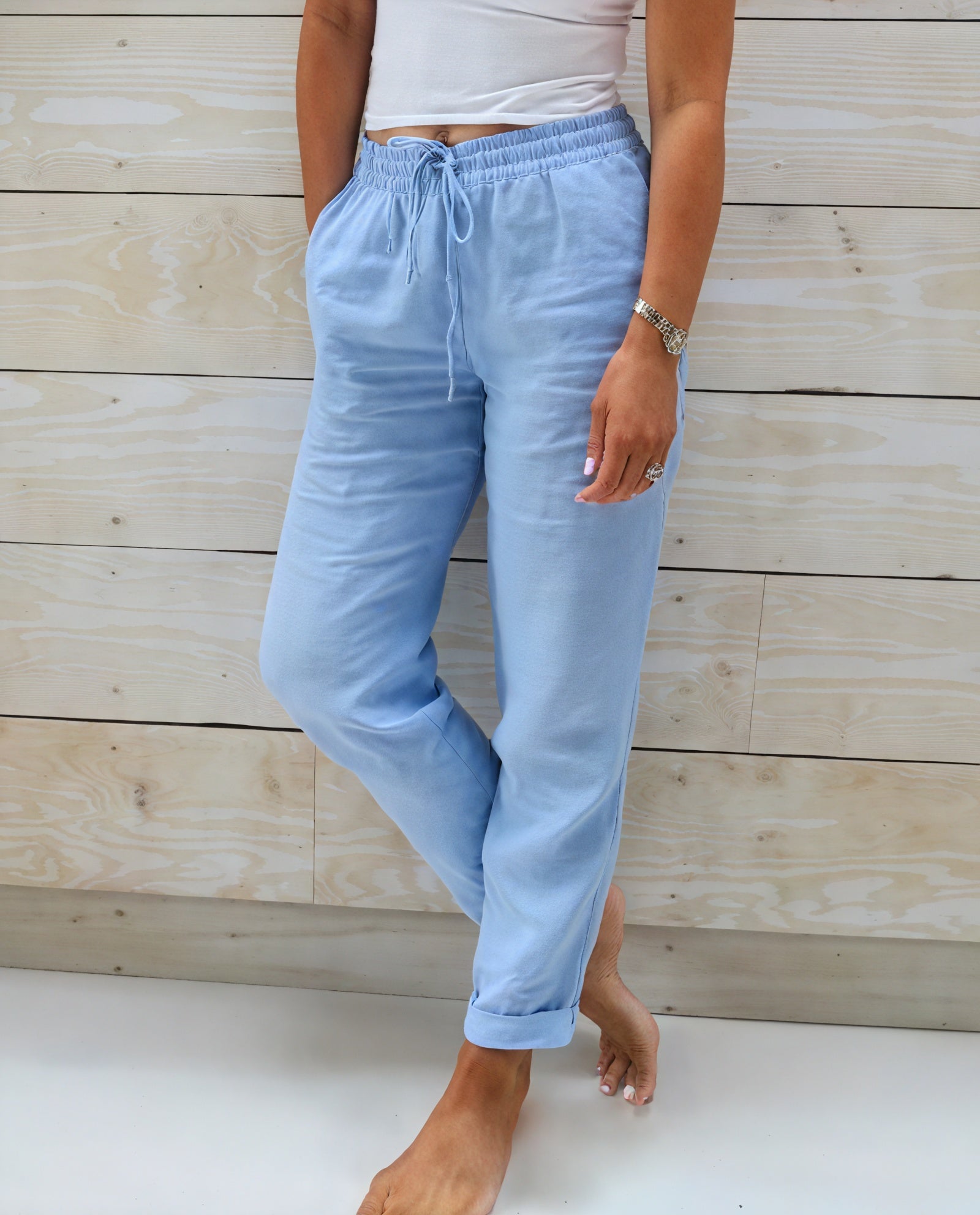 Pantalones de Corte Relajado y Cintura Ajustable