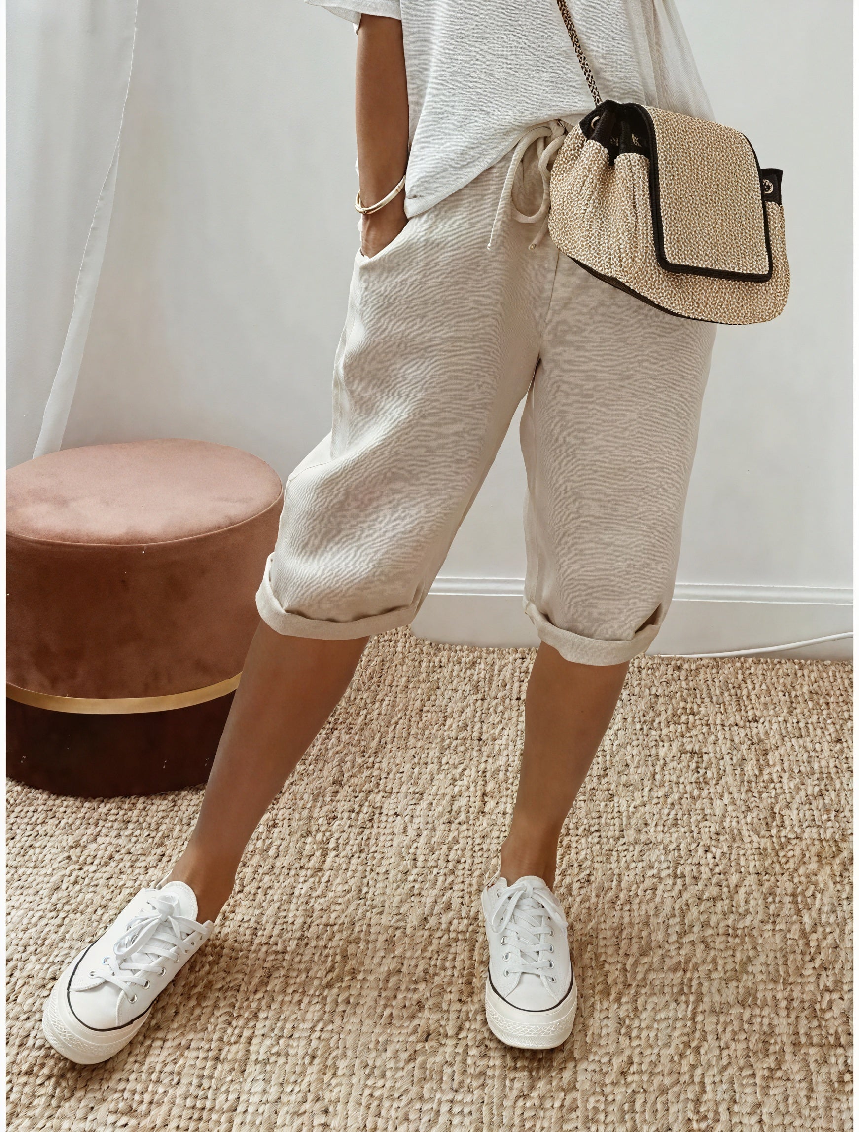 Pantalón Corto Casual con Cintura Ajustable