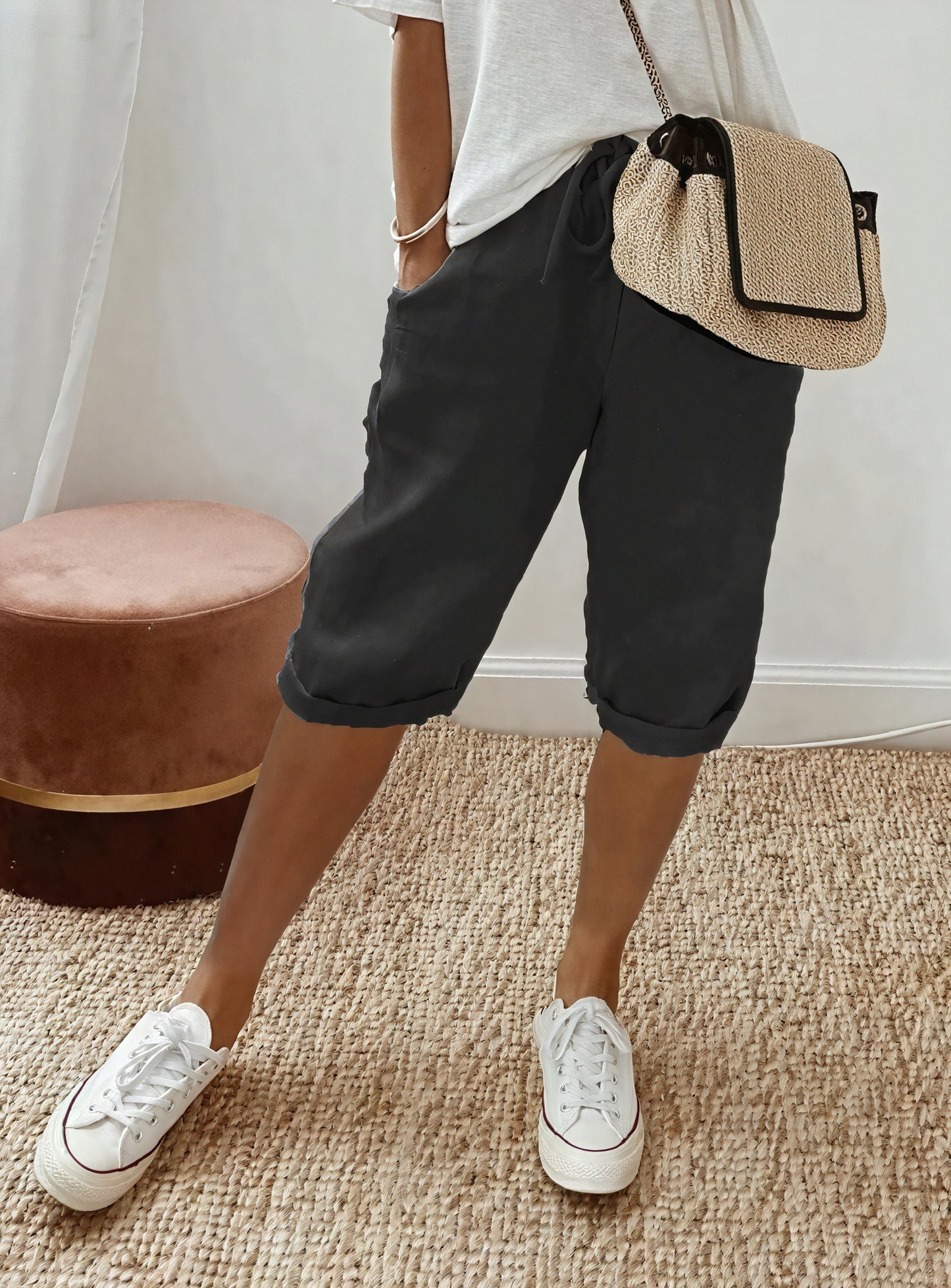 Pantalón Corto Casual con Cintura Ajustable