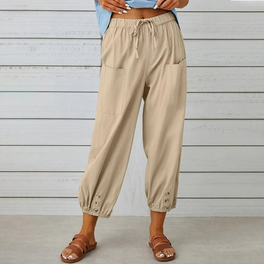 Pantalones Fluidos con Detalles Distintivos