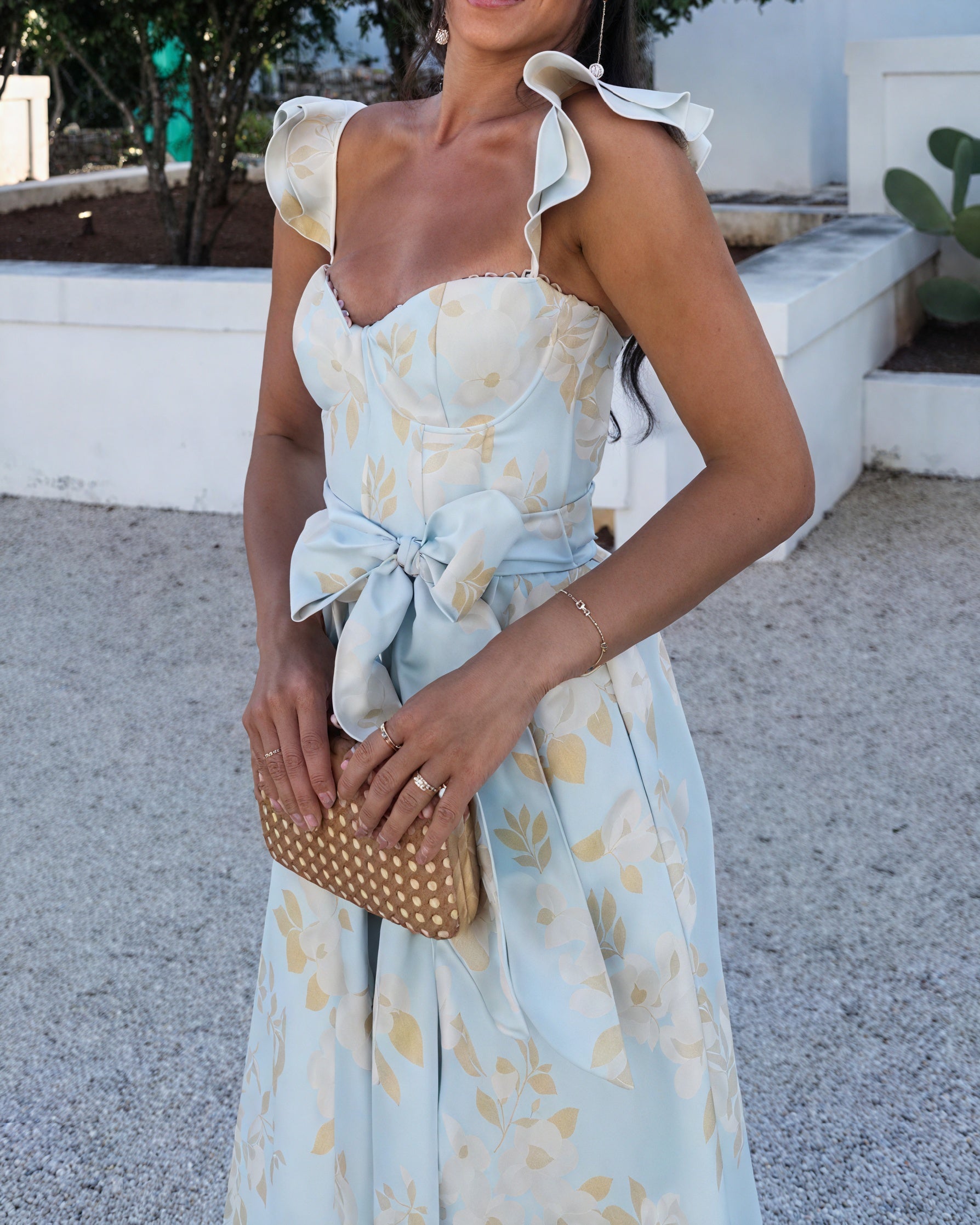 Vestido Midi Floral sin Mangas con Lazo y Abertura Frontal Mujer-81250-a2971ae0-ffd1-48d0-838c-d810e960e3c9