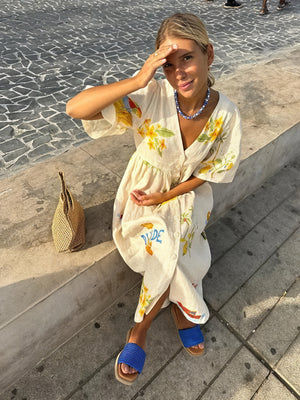 Vestido Midi Estampado Floral Estilo Bohemio