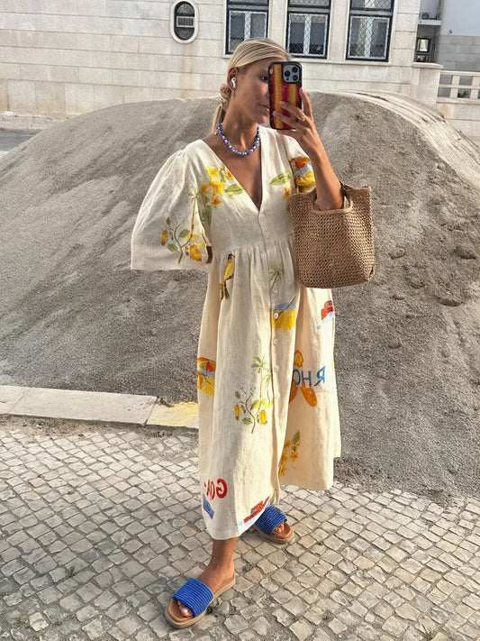 Vestido Midi Estampado Floral Estilo Bohemio