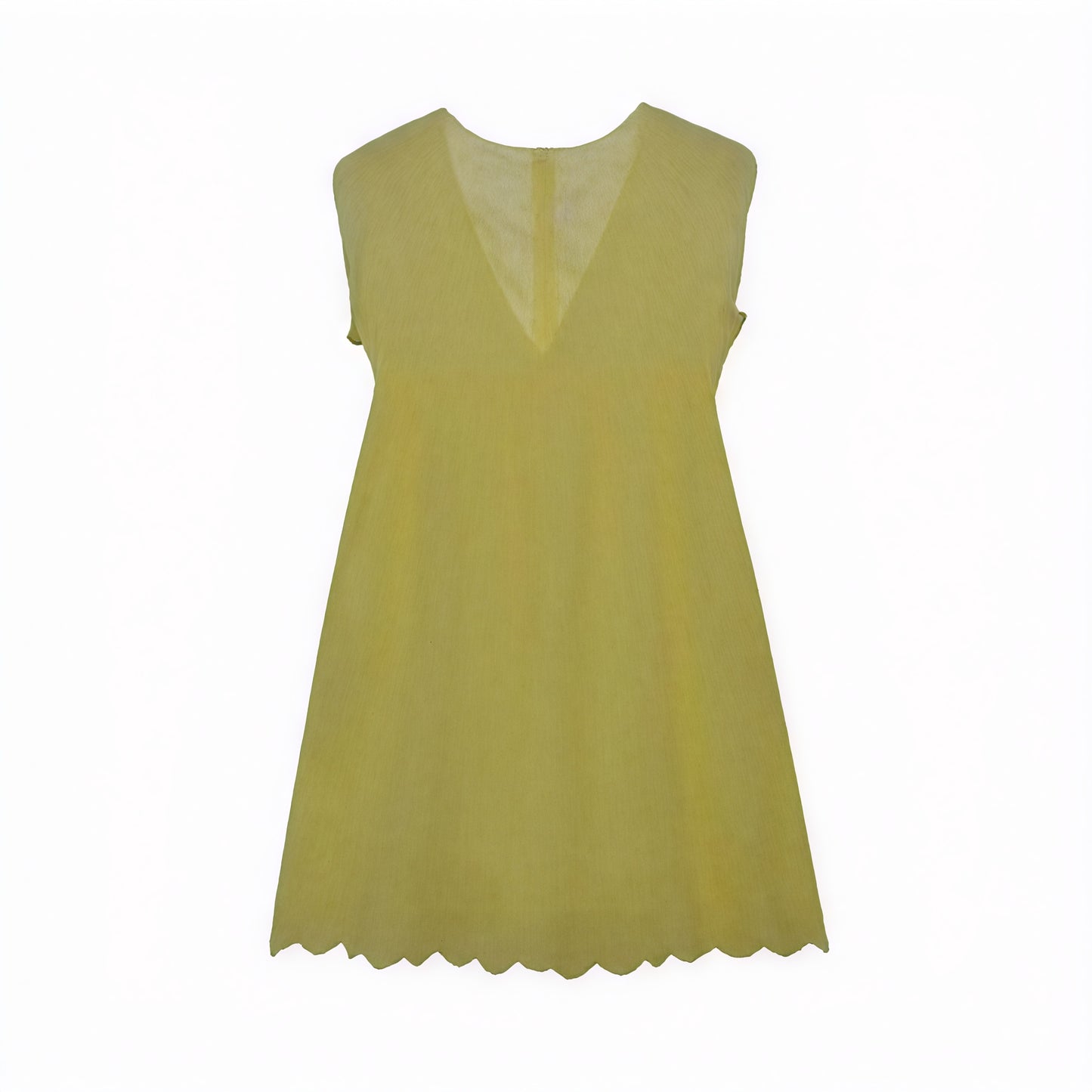 Vestido Perforado Mujer Escote V Bajo Ondulado Sin Mangas Transpirable Verano Elegante-81587-53ab727e-d8cd-408d-8408-9f0614c4537d
