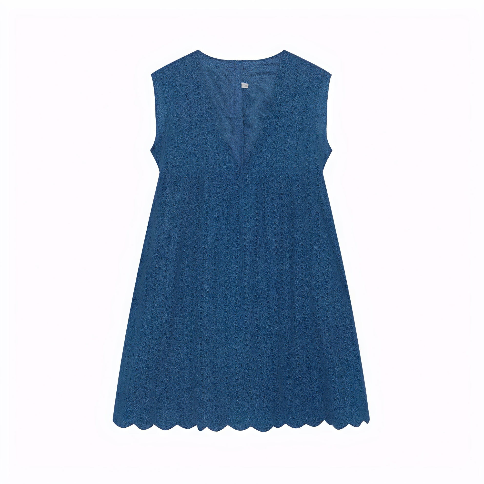 Vestido Perforado Mujer Escote V Bajo Ondulado Sin Mangas Transpirable Verano Elegante-81587-a0b9c8d6-b457-4319-9c53-3303db5ede7b