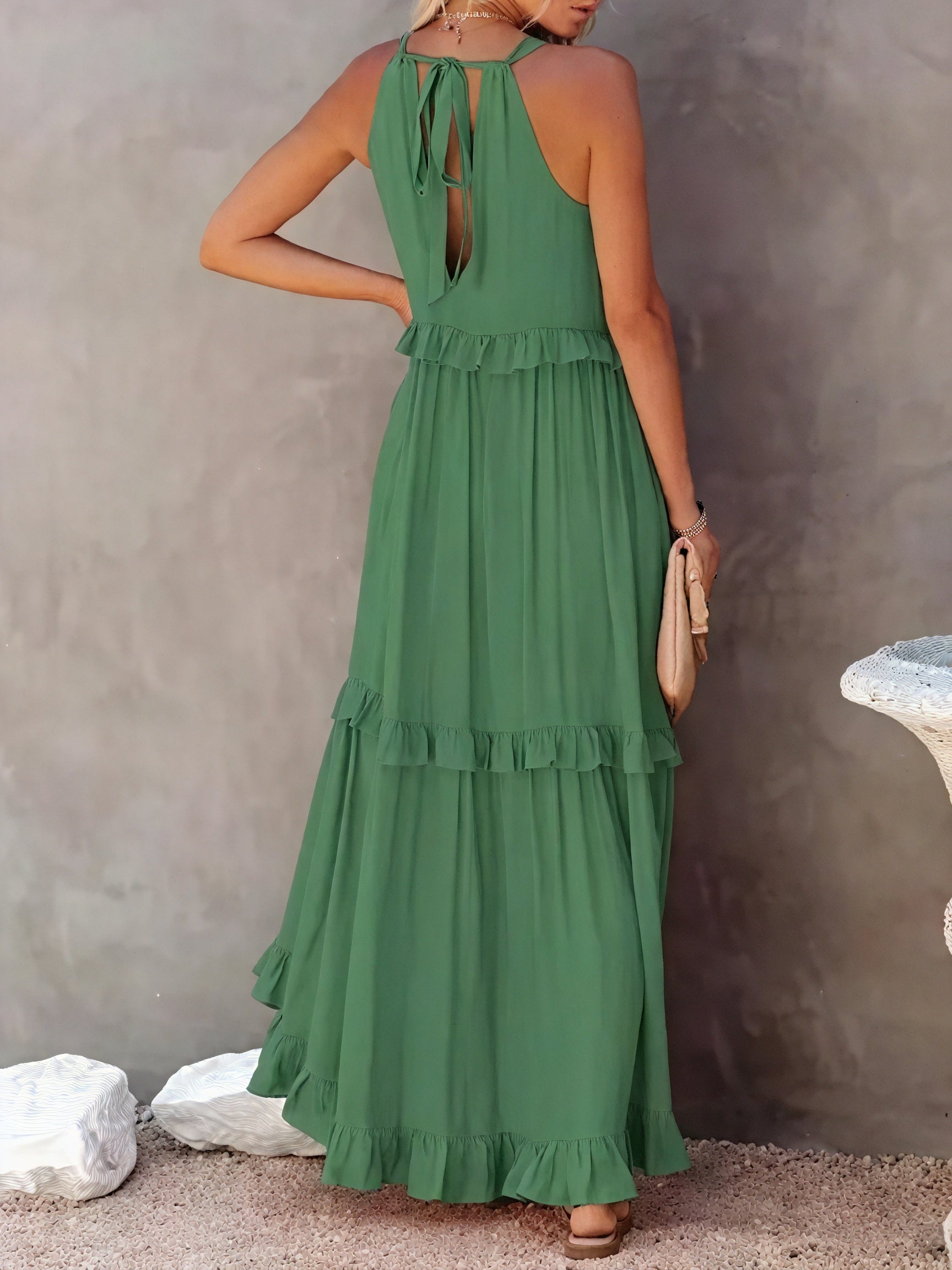 Vestido Maxi Halter con Volantes, Diseño Fluido y Tejido Ligero para Verano Casual y Elegancia Despreocupada-81649-36579b3a-24f6-49ff-be44-95d5a62b1228