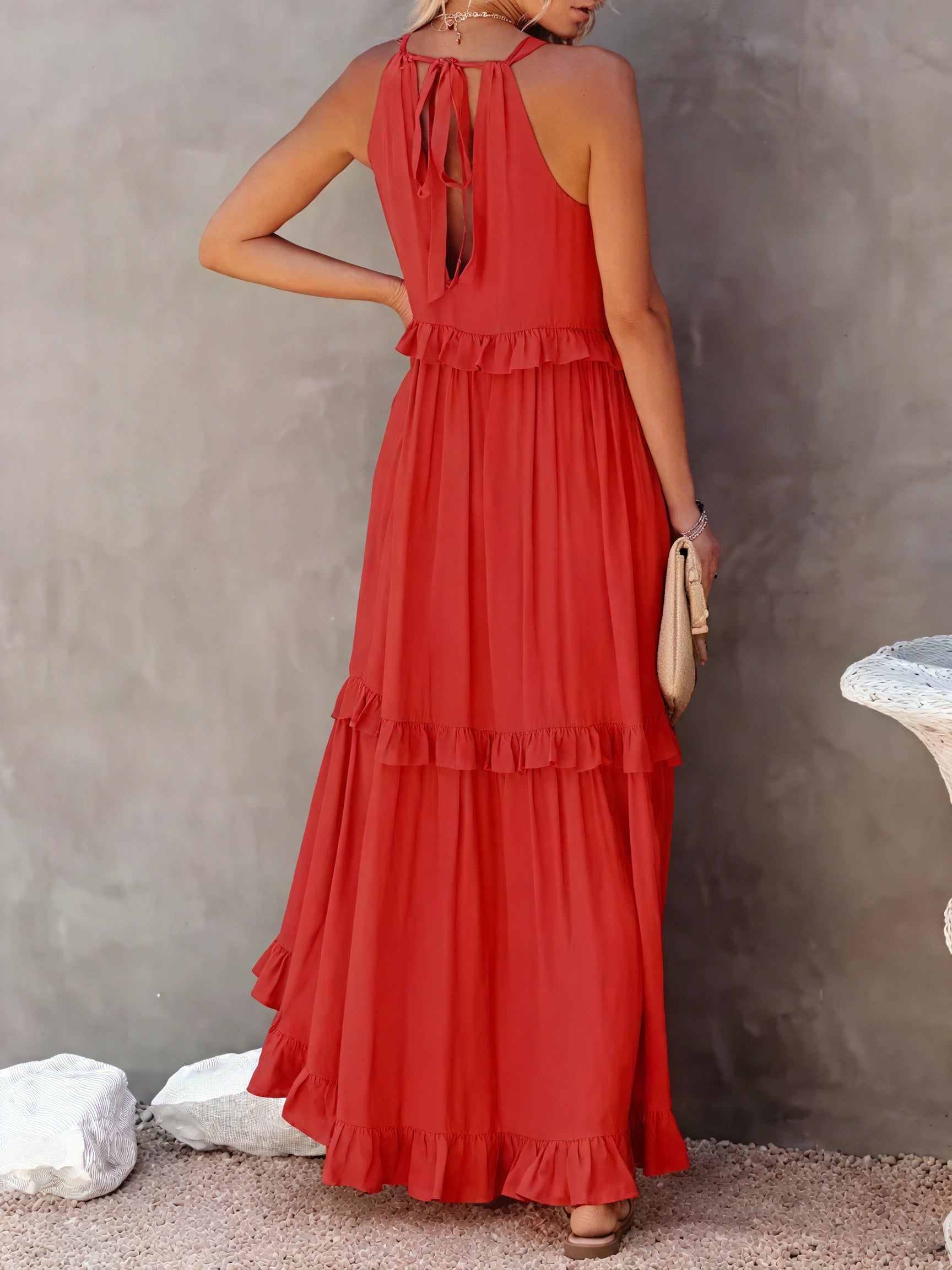 Vestido Maxi Halter con Volantes, Diseño Fluido y Tejido Ligero para Verano Casual y Elegancia Despreocupada-81649-20b26ad0-2c39-43bb-9fe3-68656fd131f9