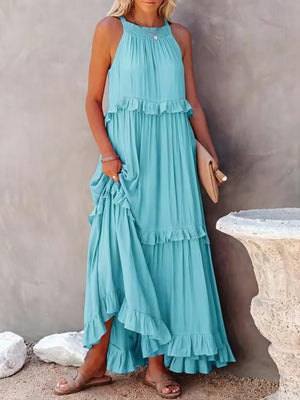 Vestido Maxi Halter con Volantes, Diseño Fluido y Tejido Ligero para Verano Casual y Elegancia Despreocupada-81649-bd97371b-223f-4581-81df-40737e23d899