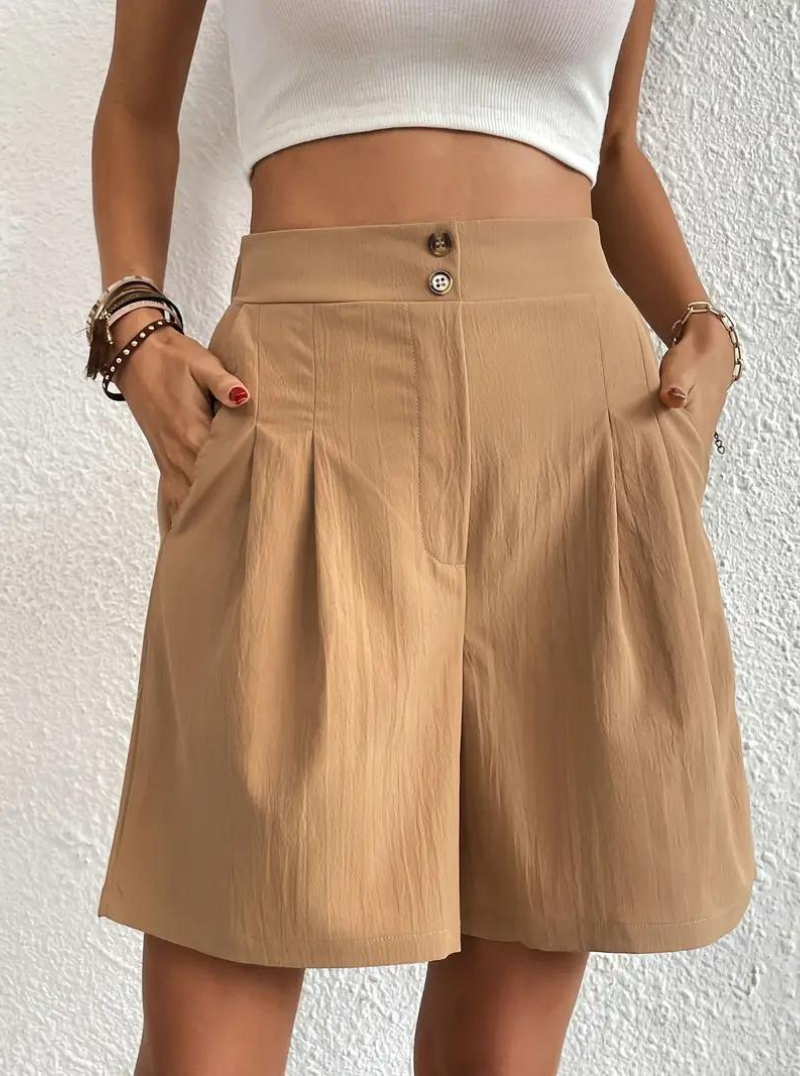 Shorts de Mujer de Tiro Alto Plisados-82558-81bd3480-4ddd-4082-ba3b-1d884ef66342