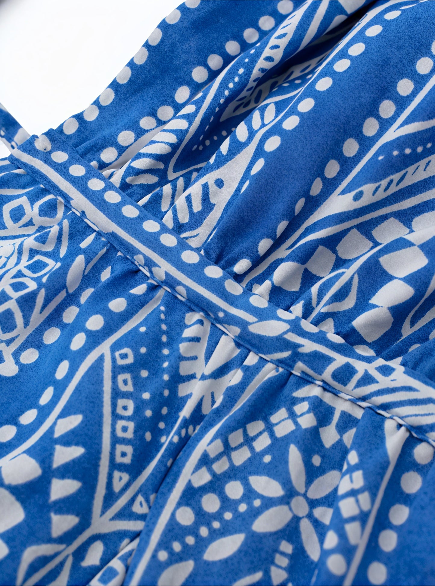 Vestido Halter Estampado con Lazada en la Cintura