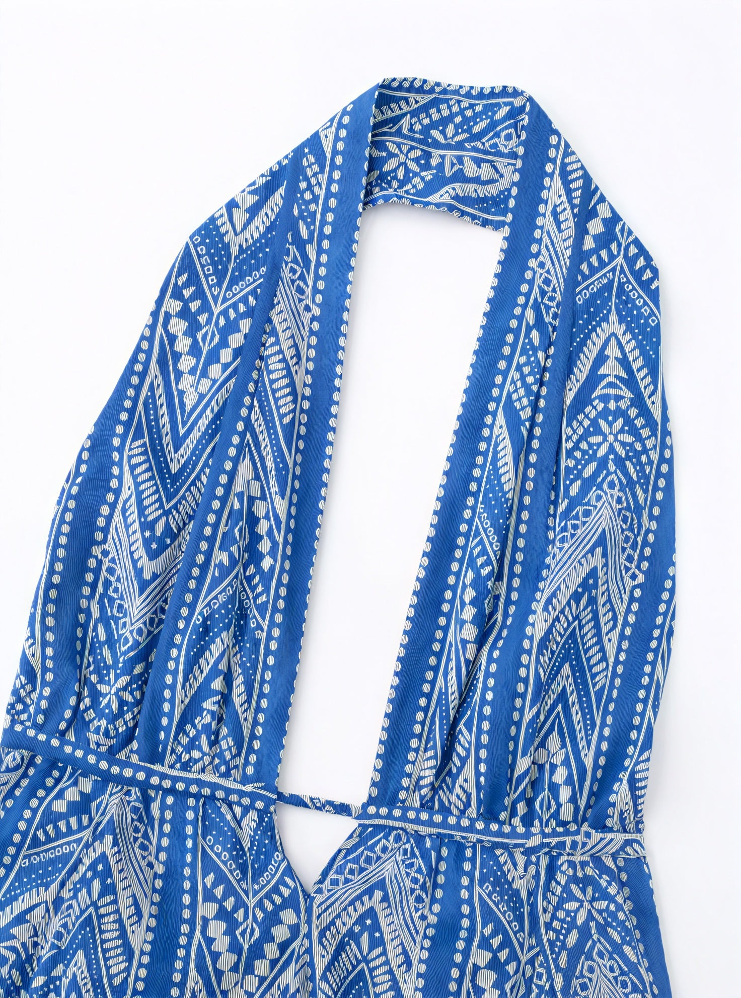 Vestido Halter Estampado con Lazada en la Cintura