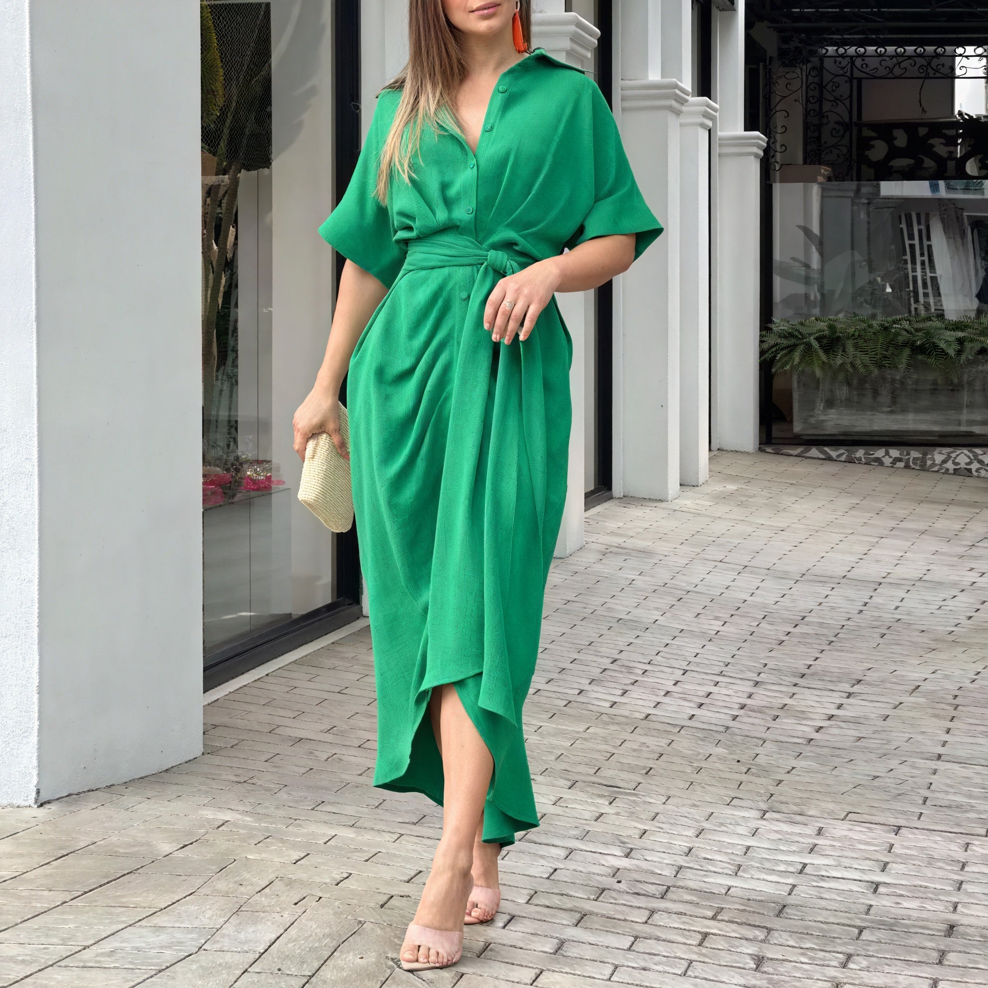 Vestido Camisero para Mujer – Cuello, Botones, Lazo en Cintura, Bajo Asimétrico, Vela Official-82303-3311a392-d167-4596-a3af-8fd04daf1e30