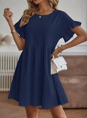 Vestido Línea A Mujer - Mangas Volante, Cintura Fruncida, Varios Colores-82588-092ea5fc-93ef-4812-b2f6-4092dfbb9f43