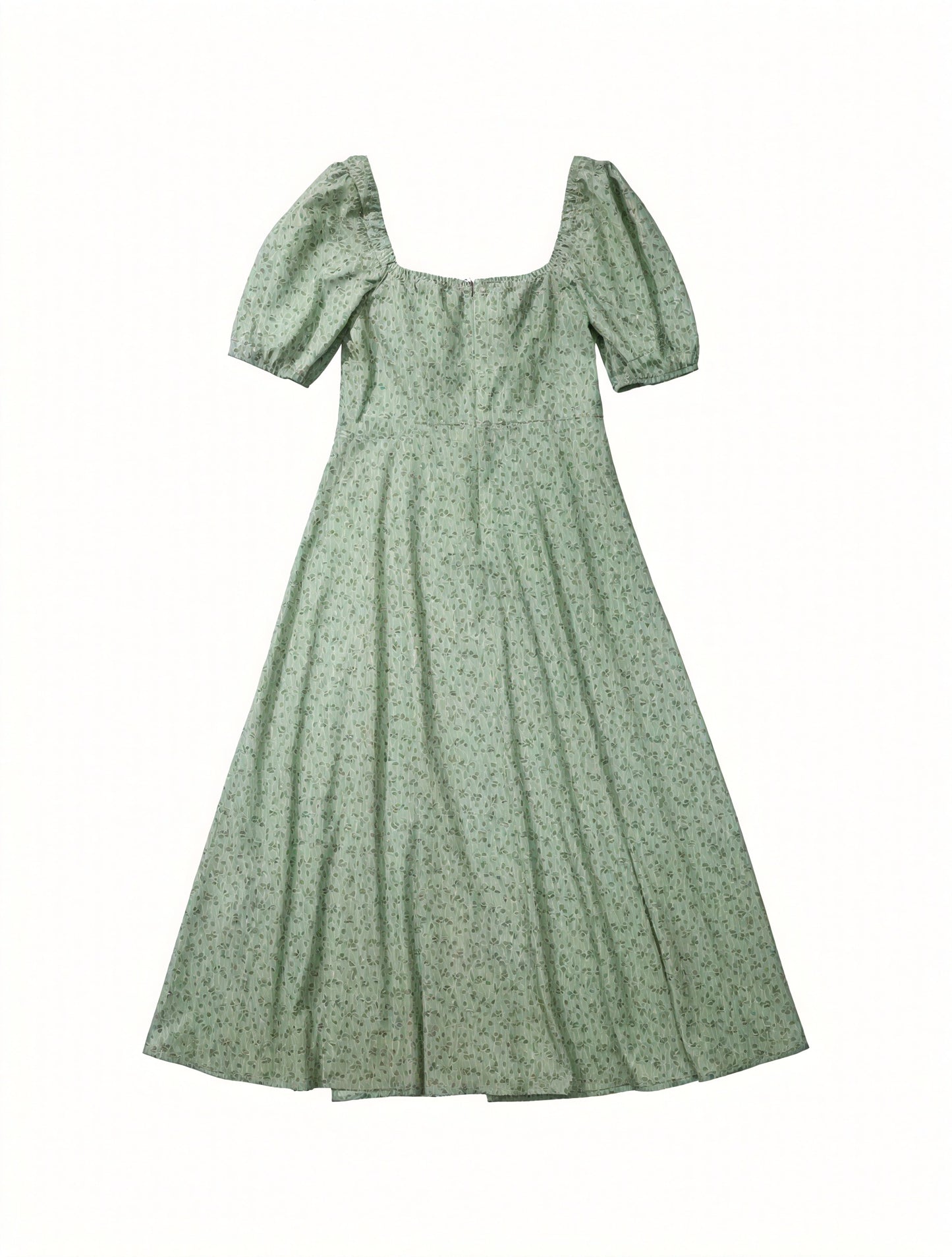 Vestido Floral de Verano con Escote Cuadrado, Mangas Abullonadas y Abertura Alta – Estilo Femenino y Romántico-82654-85f64563-978f-45b2-b745-f2f50c12684e