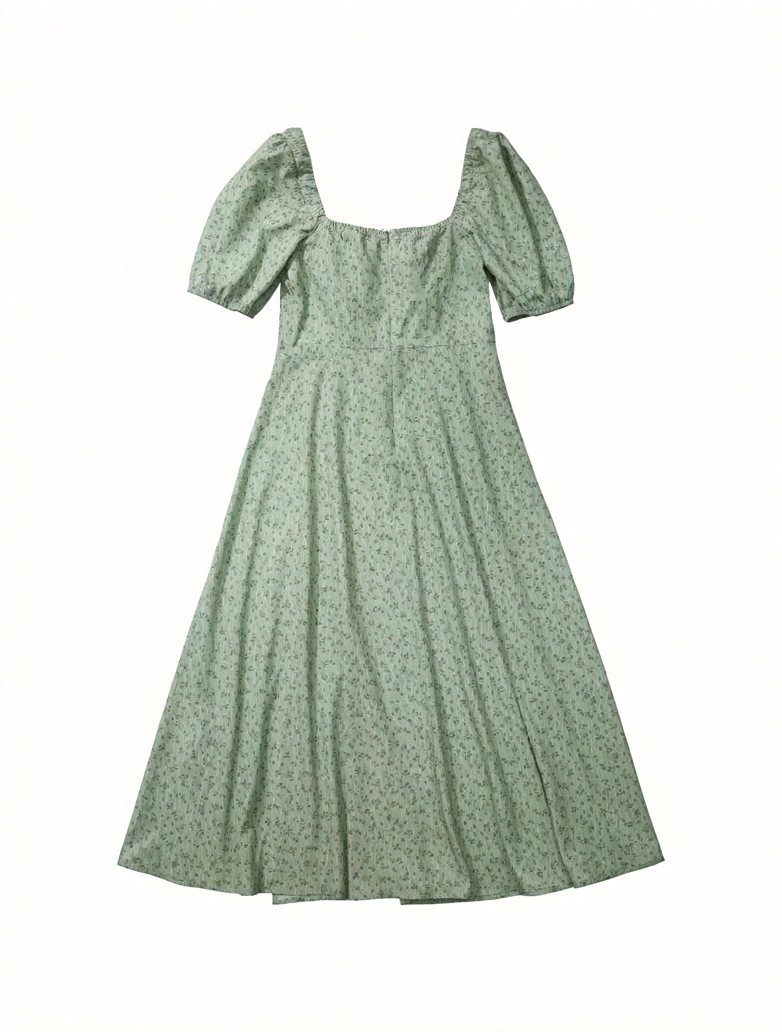 Vestido Floral de Verano con Escote Cuadrado, Mangas Abullonadas y Abertura Alta – Estilo Femenino y Romántico-82654-85f64563-978f-45b2-b745-f2f50c12684e
