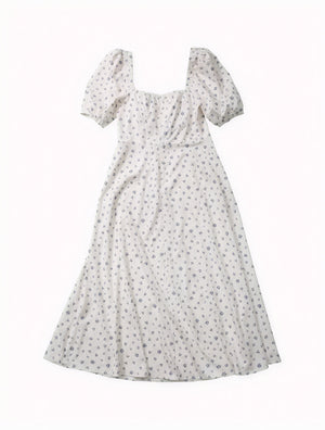 Vestido Floral de Verano con Escote Cuadrado, Mangas Abullonadas y Abertura Alta – Estilo Femenino y Romántico-82654-1456d53f-1c32-426c-bcd8-7783bdd1738e