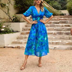Vestido Midi Estampado: Un Toque de Sol en tu Armario